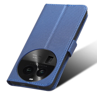 For Oppo Find X6 Pro PU Leather Protective Cover Stand Function Diamond Texture Wallet Phone Case