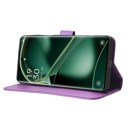 For Oppo Find X6 Pro PU Leather Protective Cover Stand Function Diamond Texture Wallet Phone Case