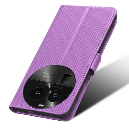 For Oppo Find X6 Pro PU Leather Protective Cover Stand Function Diamond Texture Wallet Phone Case