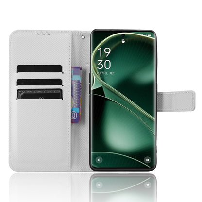 For Oppo Find X6 Pro PU Leather Protective Cover Stand Function Diamond Texture Wallet Phone Case