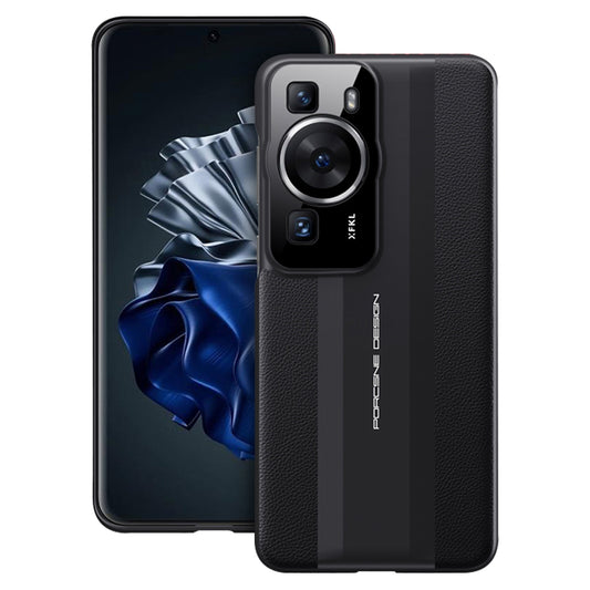 For Huawei P60 PU Leather + Hard PC Cover Anti-Fingerprint Phone Case