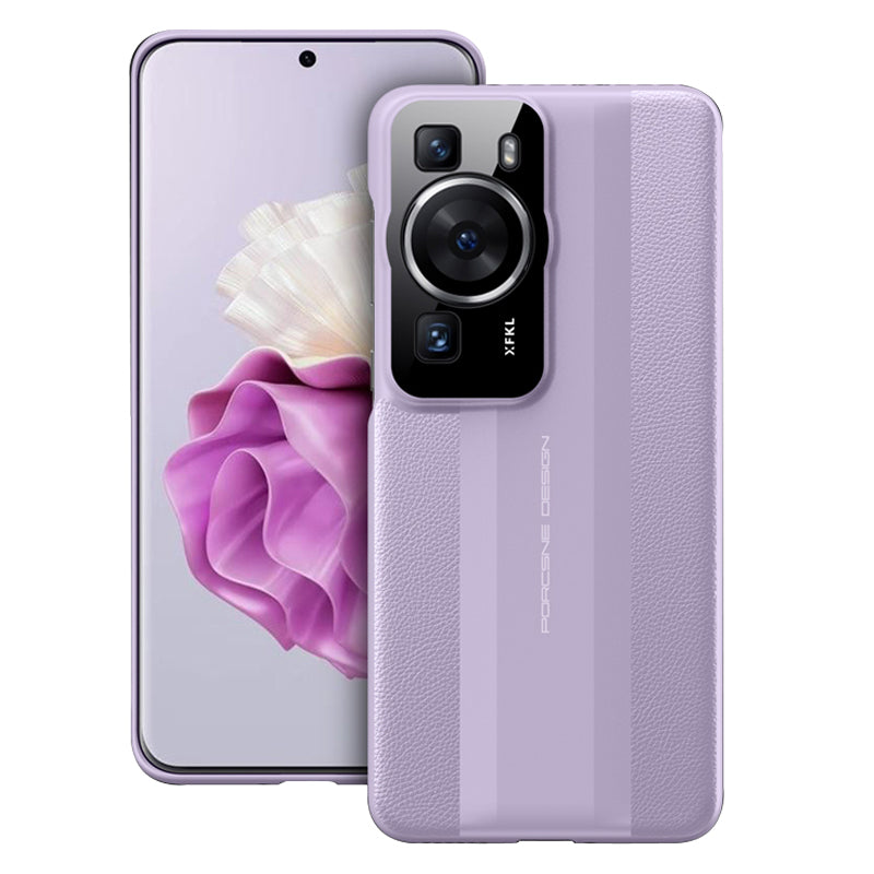 For Huawei P60 PU Leather + Hard PC Cover Anti-Fingerprint Phone Case