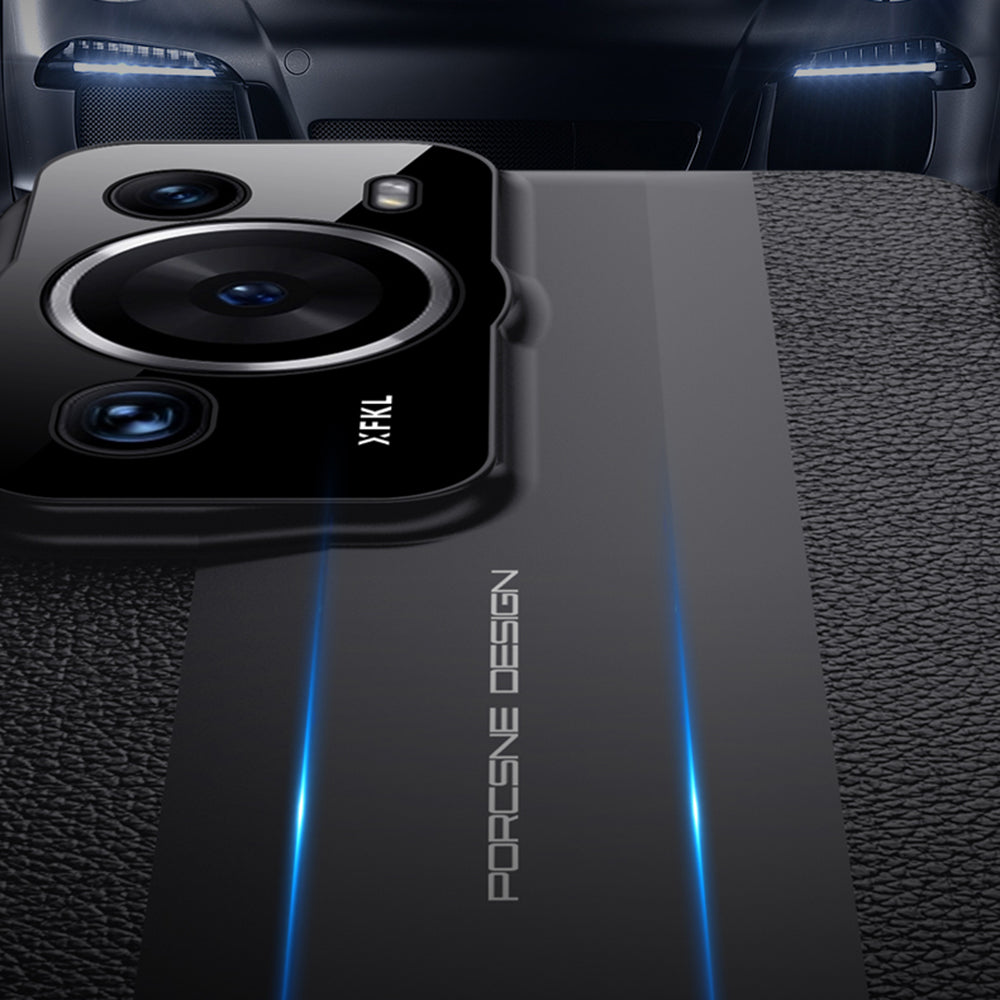 Shockproof Cover for Huawei P60 Anti-Drop Phone Case Genuine Cow Leather PC Cell Phone Shell