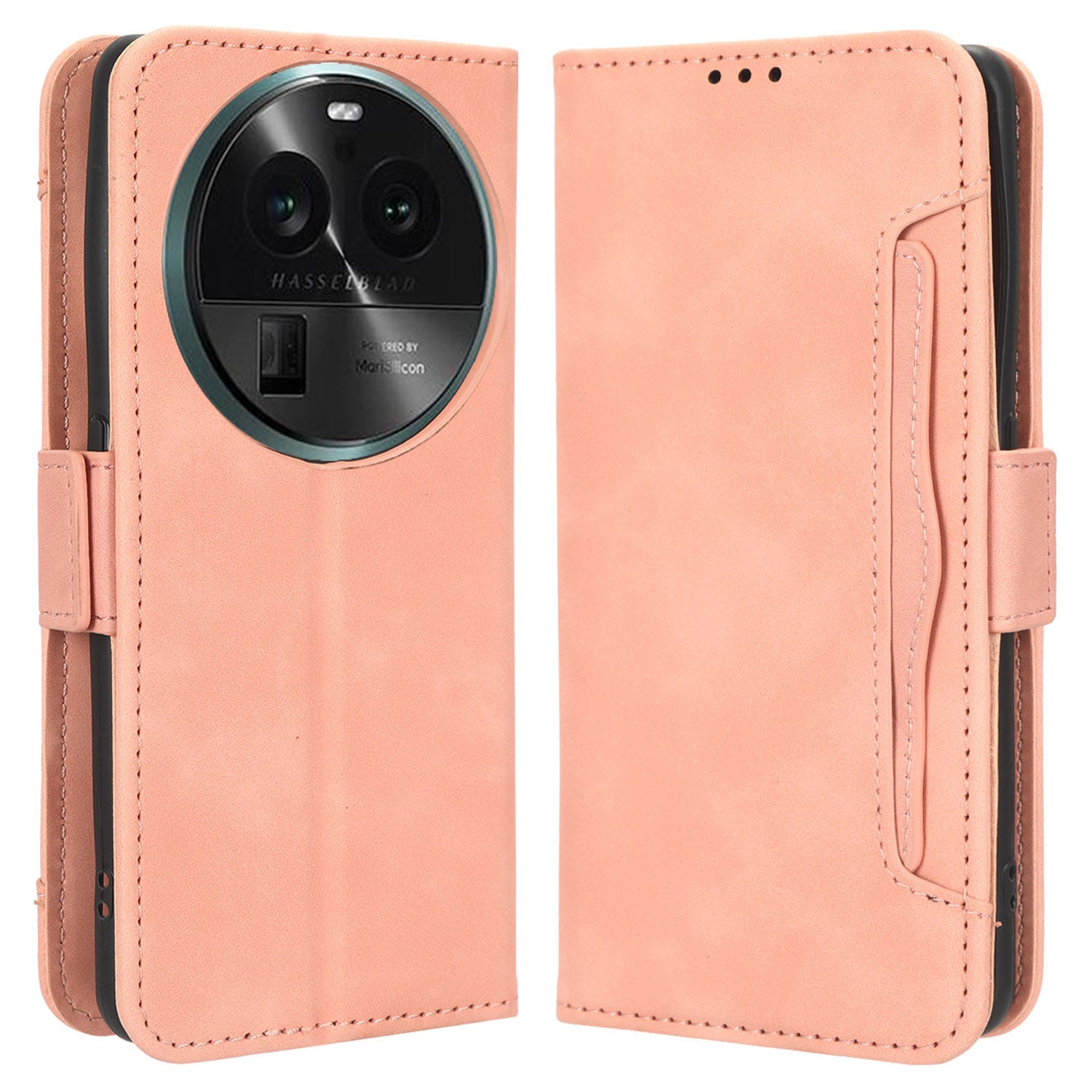 For Oppo Find X6 Stand Function Phone Shell Multiple Card Slots Leather Phone Cover Wallet Phone Case