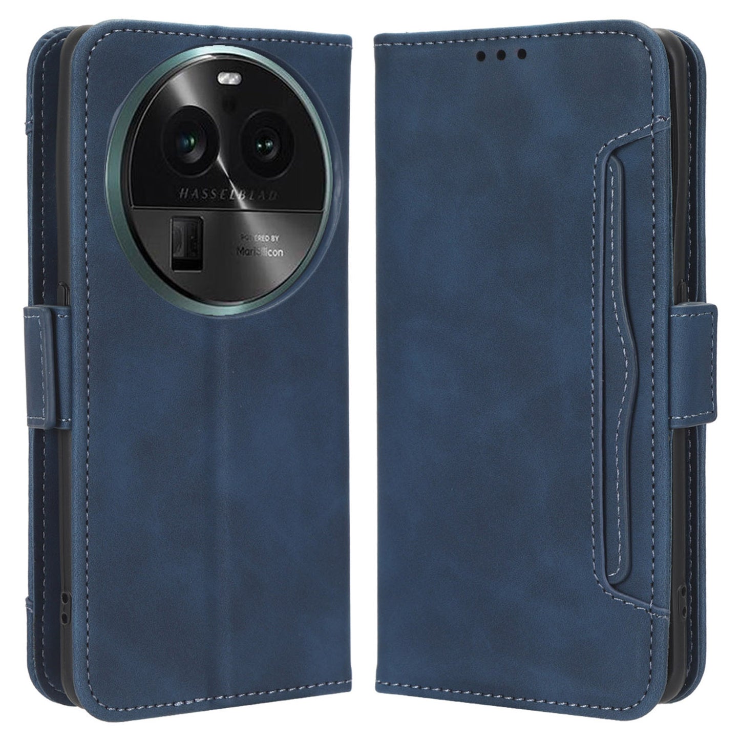 For Oppo Find X6 Stand Function Phone Shell Multiple Card Slots Leather Phone Cover Wallet Phone Case