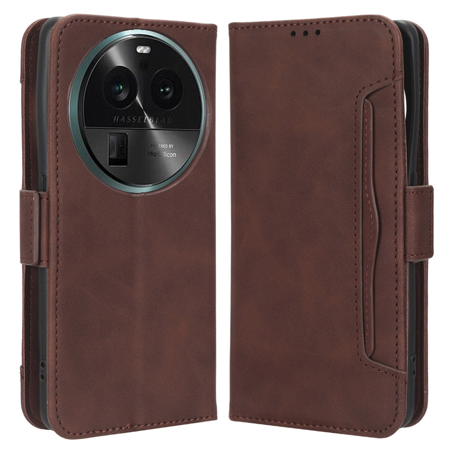 For Oppo Find X6 Stand Function Phone Shell Multiple Card Slots Leather Phone Cover Wallet Phone Case