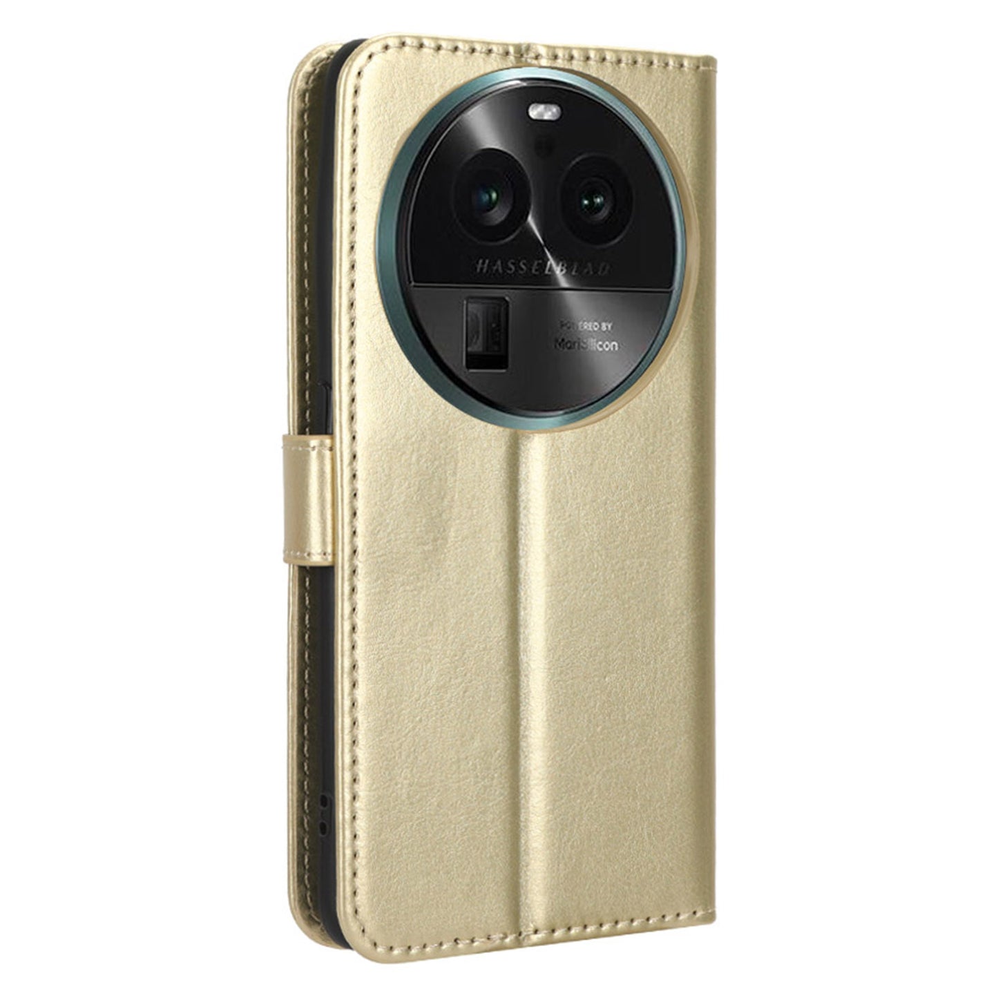 For Oppo Find X6 PU Leather Flip Folio Case Crazy Horse Texture Wallet Stand Phone Cover with Strap