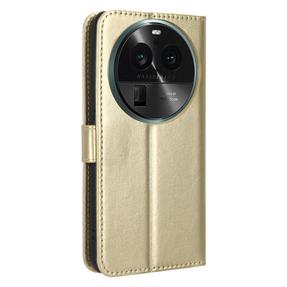 For Oppo Find X6 PU Leather Flip Folio Case Crazy Horse Texture Wallet Stand Phone Cover with Strap