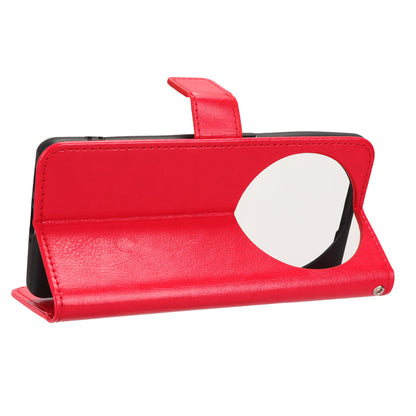 For Oppo Find X6 PU Leather Flip Folio Case Crazy Horse Texture Wallet Stand Phone Cover with Strap