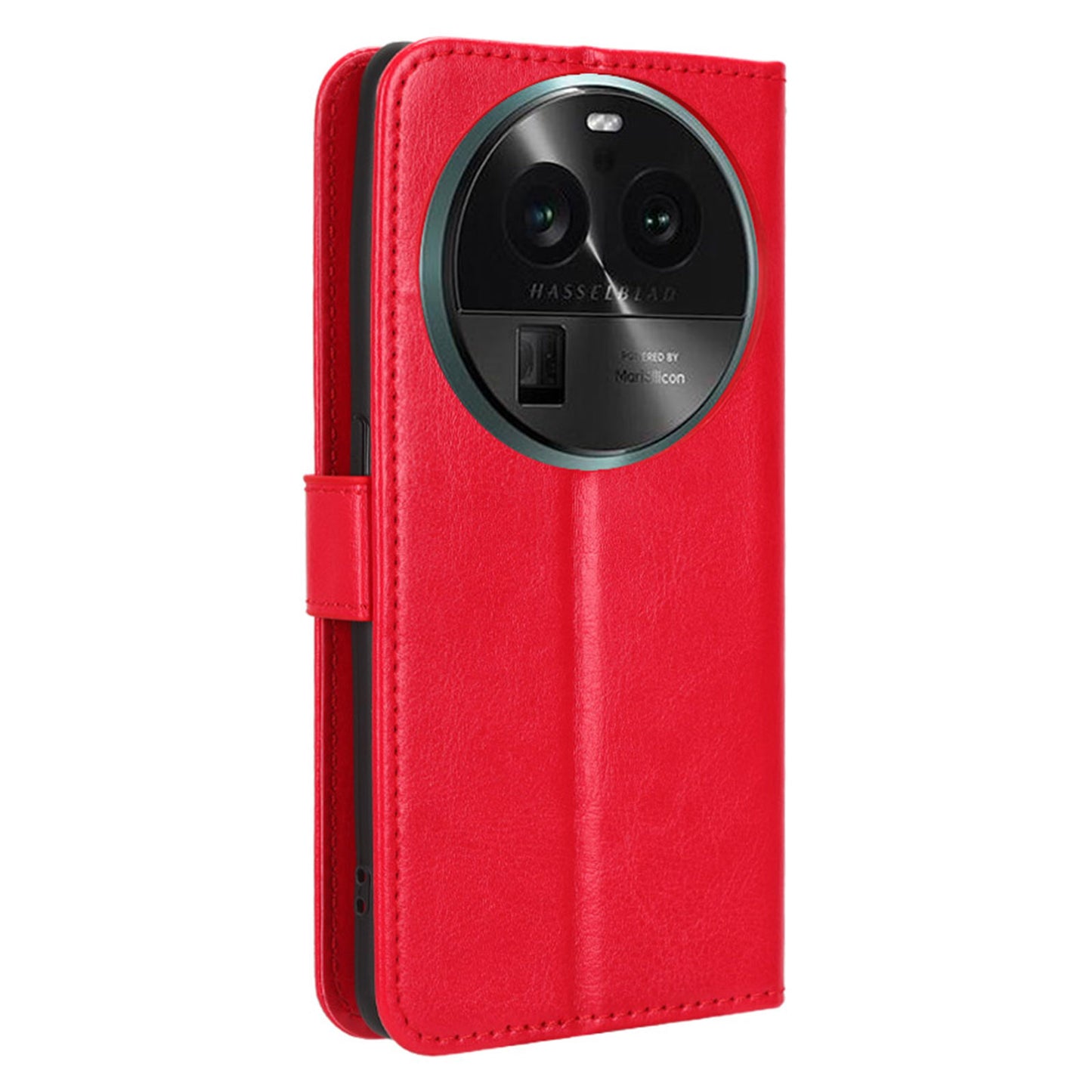 For Oppo Find X6 PU Leather Flip Folio Case Crazy Horse Texture Wallet Stand Phone Cover with Strap