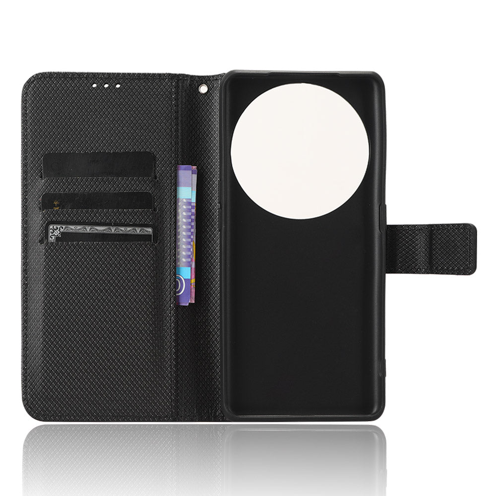 For Oppo Find X6 PU Leather Wallet Case Diamond Texture Stand Protective Phone Cover