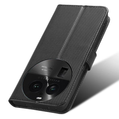 For Oppo Find X6 PU Leather Wallet Case Diamond Texture Stand Protective Phone Cover