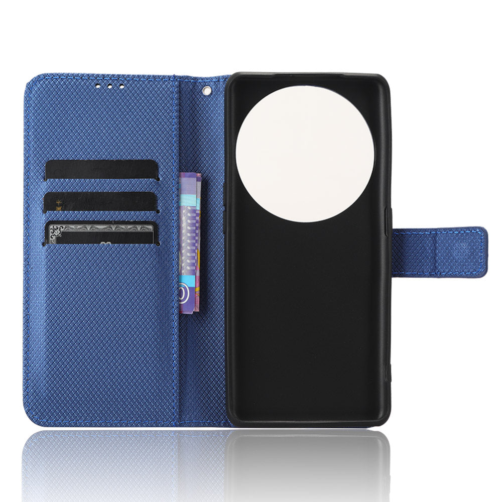 For Oppo Find X6 PU Leather Wallet Case Diamond Texture Stand Protective Phone Cover