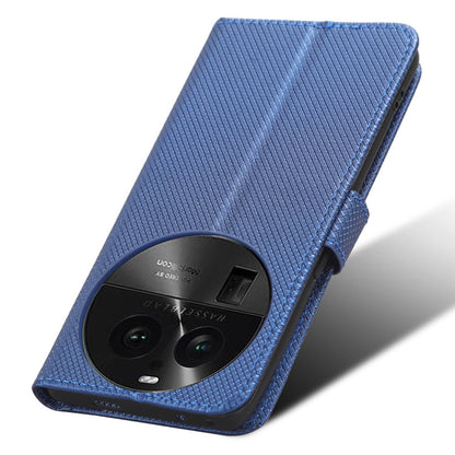 For Oppo Find X6 PU Leather Wallet Case Diamond Texture Stand Protective Phone Cover