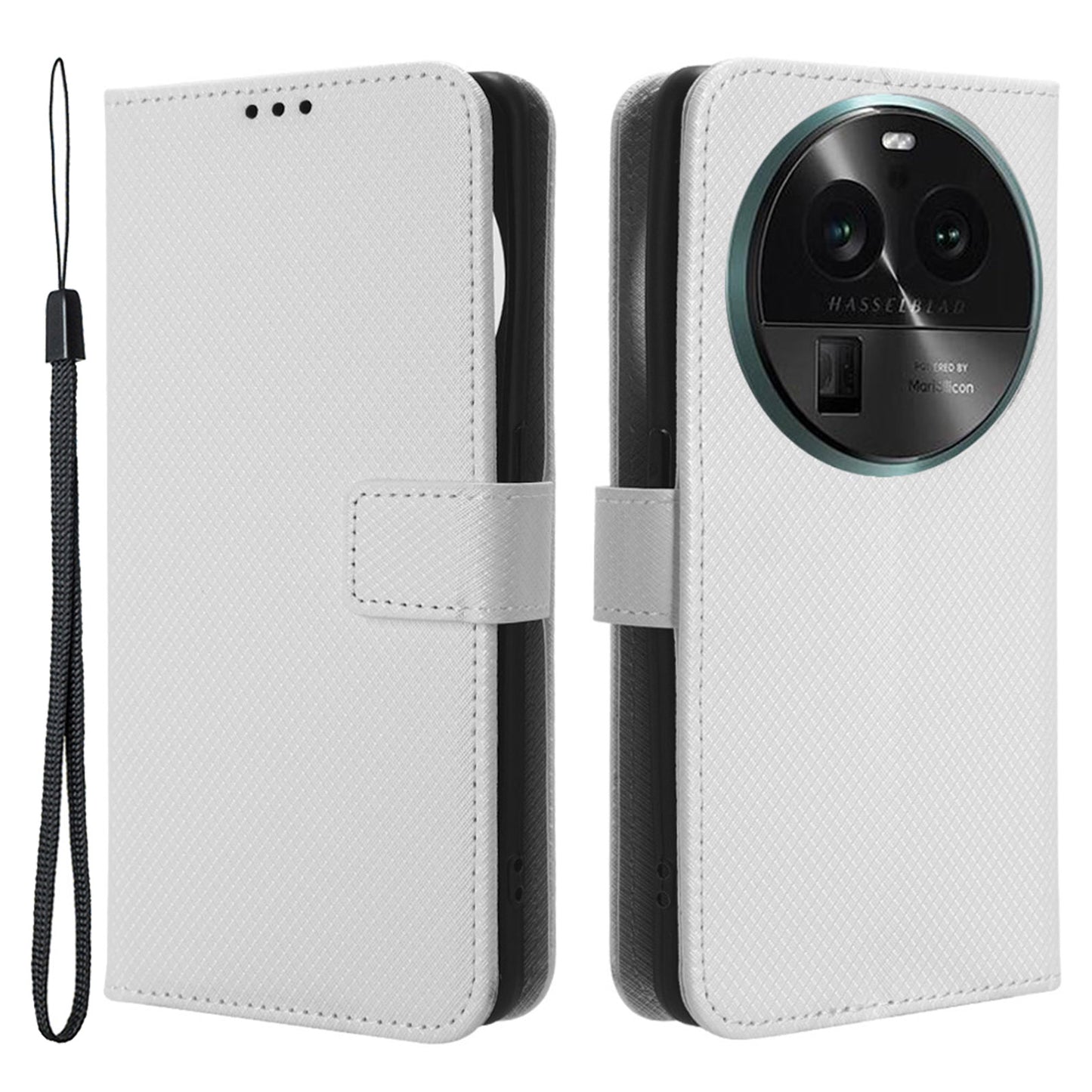 For Oppo Find X6 PU Leather Wallet Case Diamond Texture Stand Protective Phone Cover