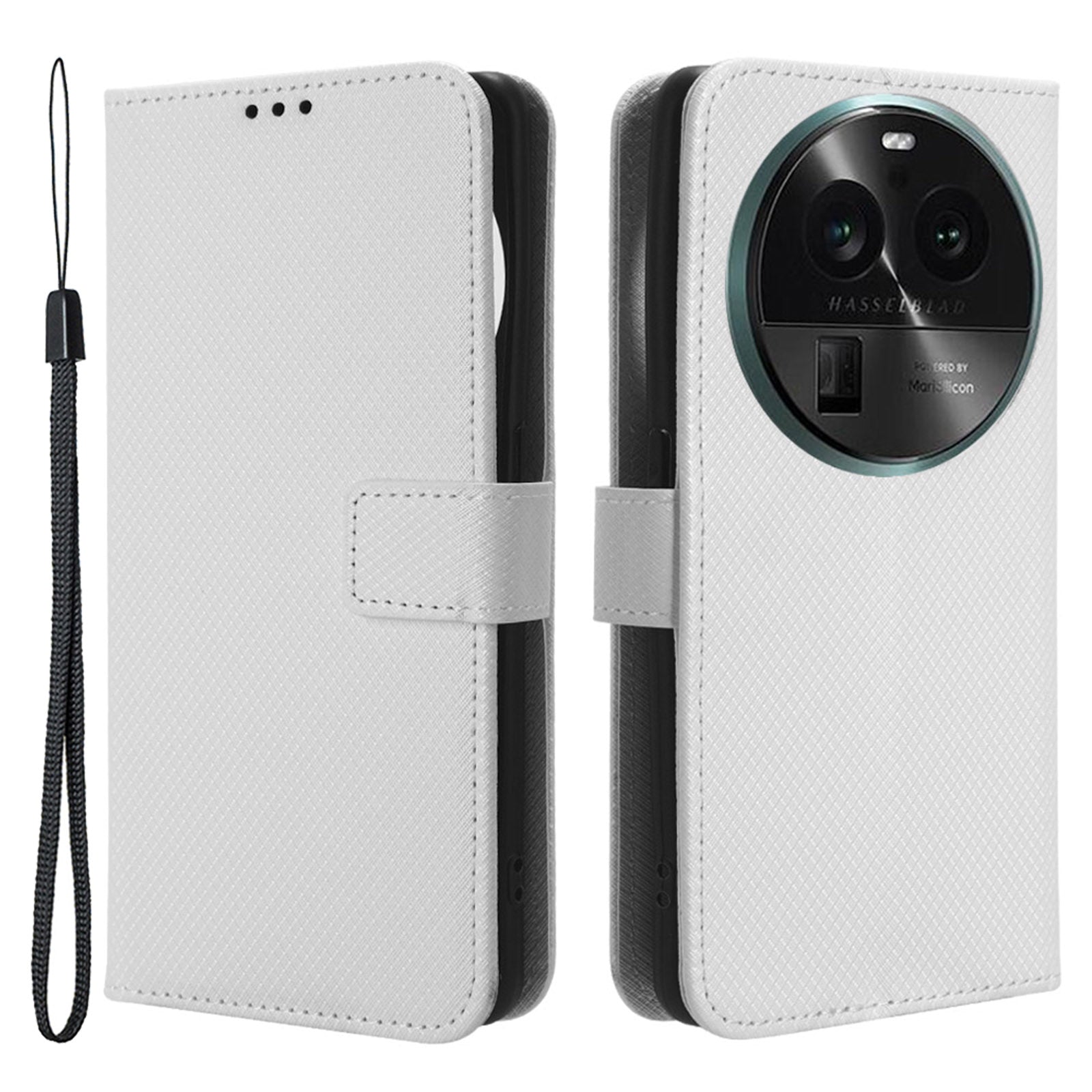 For Oppo Find X6 PU Leather Wallet Case Diamond Texture Stand Protective Phone Cover