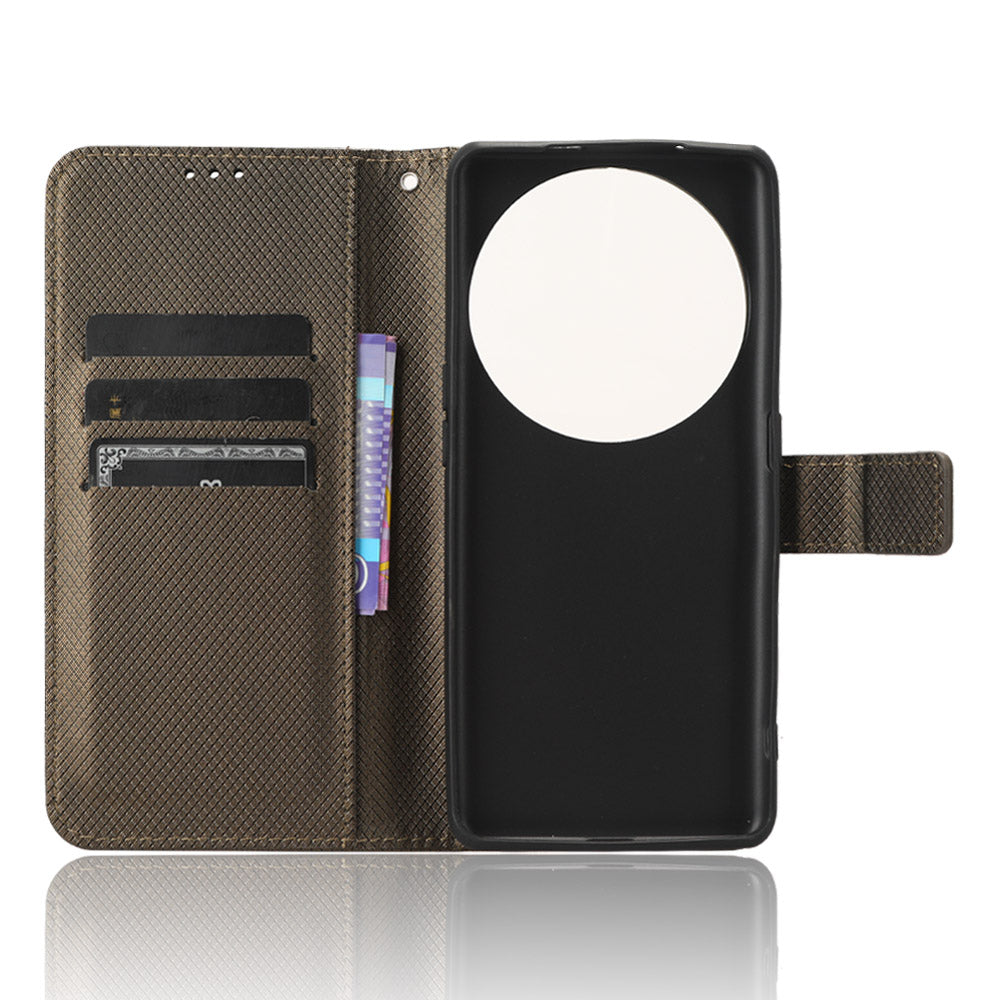 For Oppo Find X6 PU Leather Wallet Case Diamond Texture Stand Protective Phone Cover