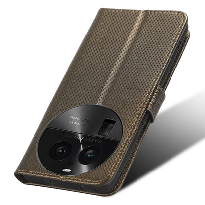 For Oppo Find X6 PU Leather Wallet Case Diamond Texture Stand Protective Phone Cover