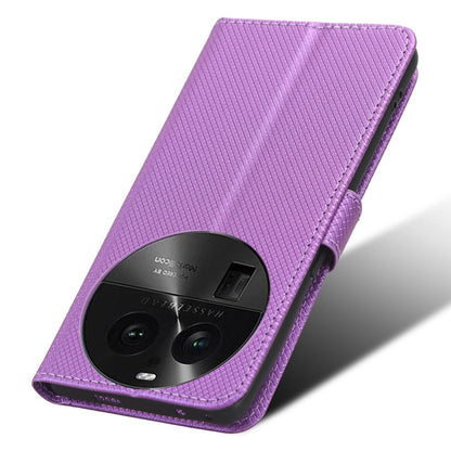 For Oppo Find X6 PU Leather Wallet Case Diamond Texture Stand Protective Phone Cover