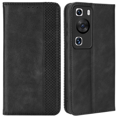Phone Stand Cover for Huawei P60 / P60 Pro Magnetic Retro PU Leather Cell Phone Wallet Case