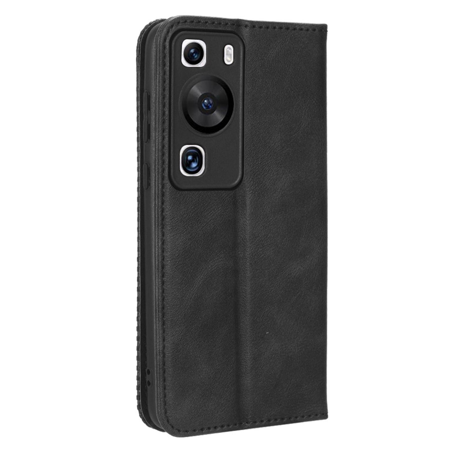Phone Stand Cover for Huawei P60 / P60 Pro Magnetic Retro PU Leather Cell Phone Wallet Case