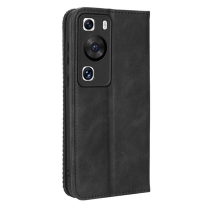 Phone Stand Cover for Huawei P60 / P60 Pro Magnetic Retro PU Leather Cell Phone Wallet Case
