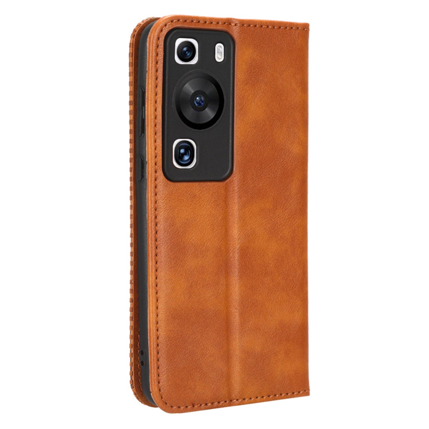 Phone Stand Cover for Huawei P60 / P60 Pro Magnetic Retro PU Leather Cell Phone Wallet Case