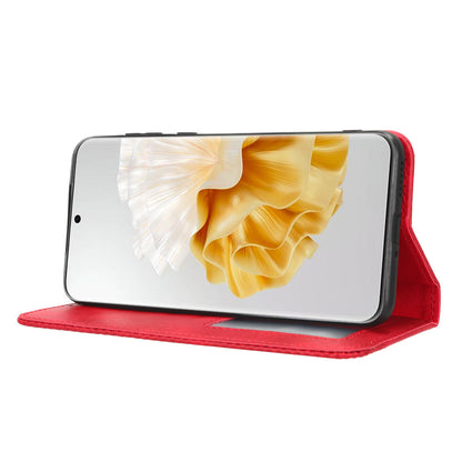 Phone Stand Cover for Huawei P60 / P60 Pro Magnetic Retro PU Leather Cell Phone Wallet Case