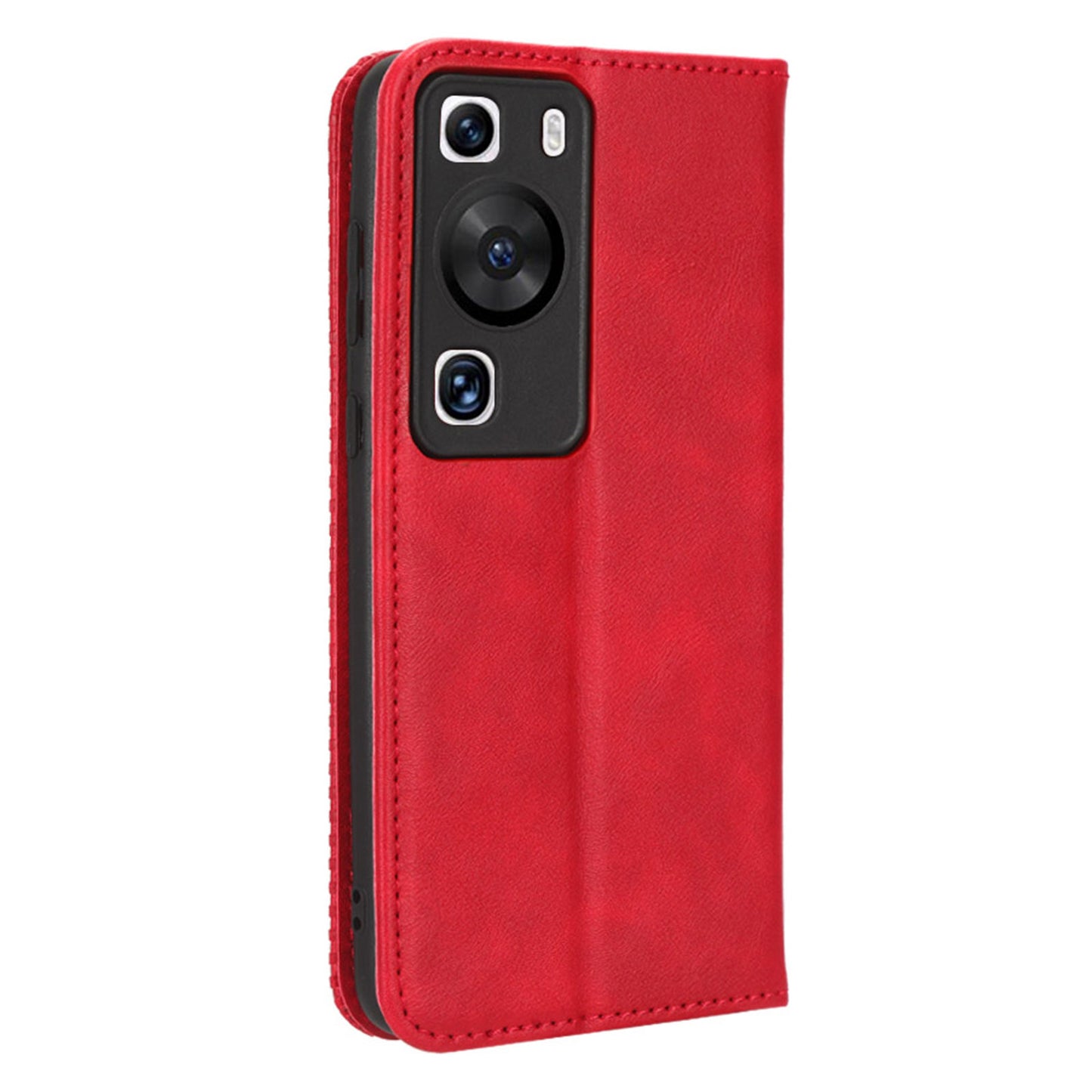 Phone Stand Cover for Huawei P60 / P60 Pro Magnetic Retro PU Leather Cell Phone Wallet Case