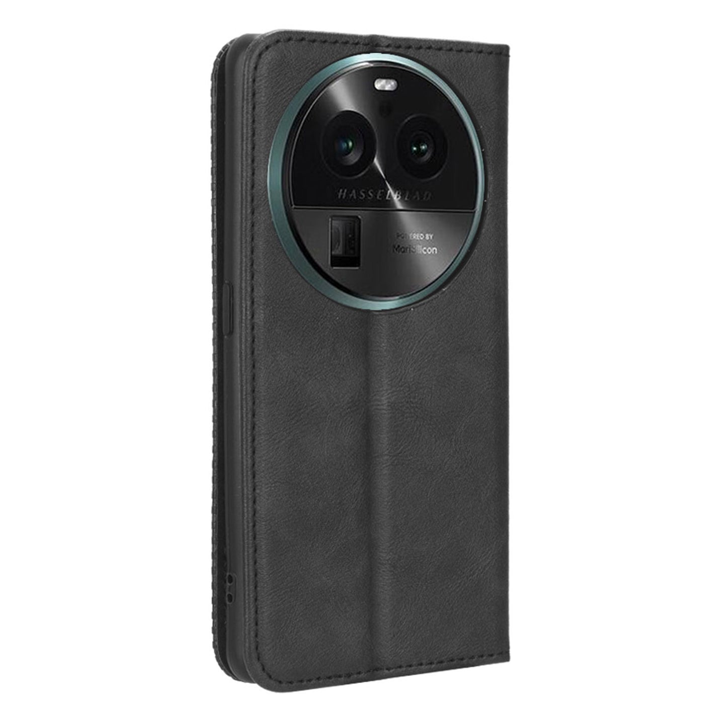 Stand Shell for Oppo Find X6 Pro PU Leather Magnetic Retro Phone Cover Cell Phone Wallet Case