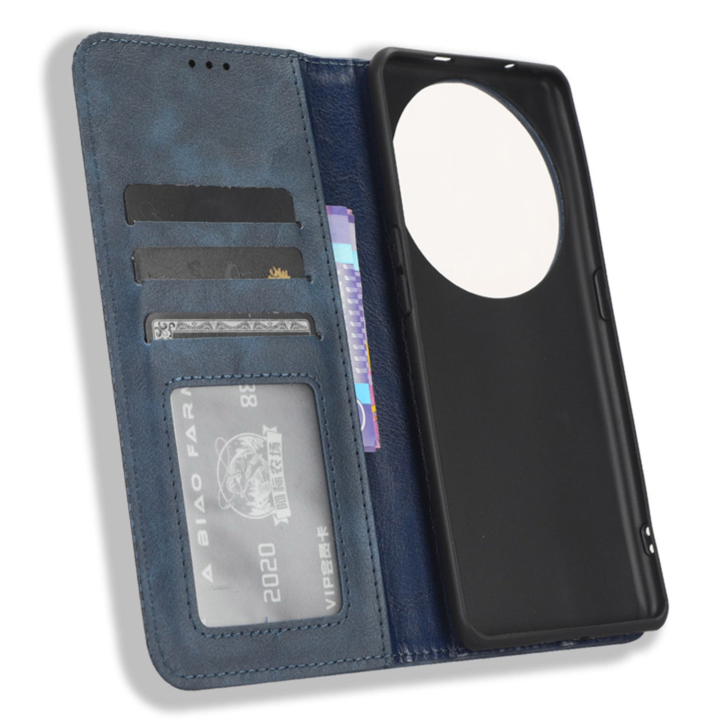 Stand Shell for Oppo Find X6 Pro PU Leather Magnetic Retro Phone Cover Cell Phone Wallet Case