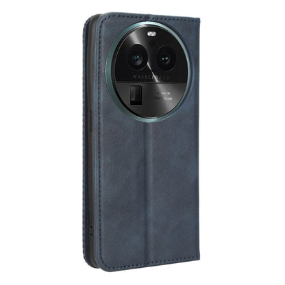 Stand Shell for Oppo Find X6 Pro PU Leather Magnetic Retro Phone Cover Cell Phone Wallet Case