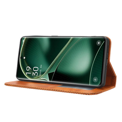 Stand Shell for Oppo Find X6 Pro PU Leather Magnetic Retro Phone Cover Cell Phone Wallet Case