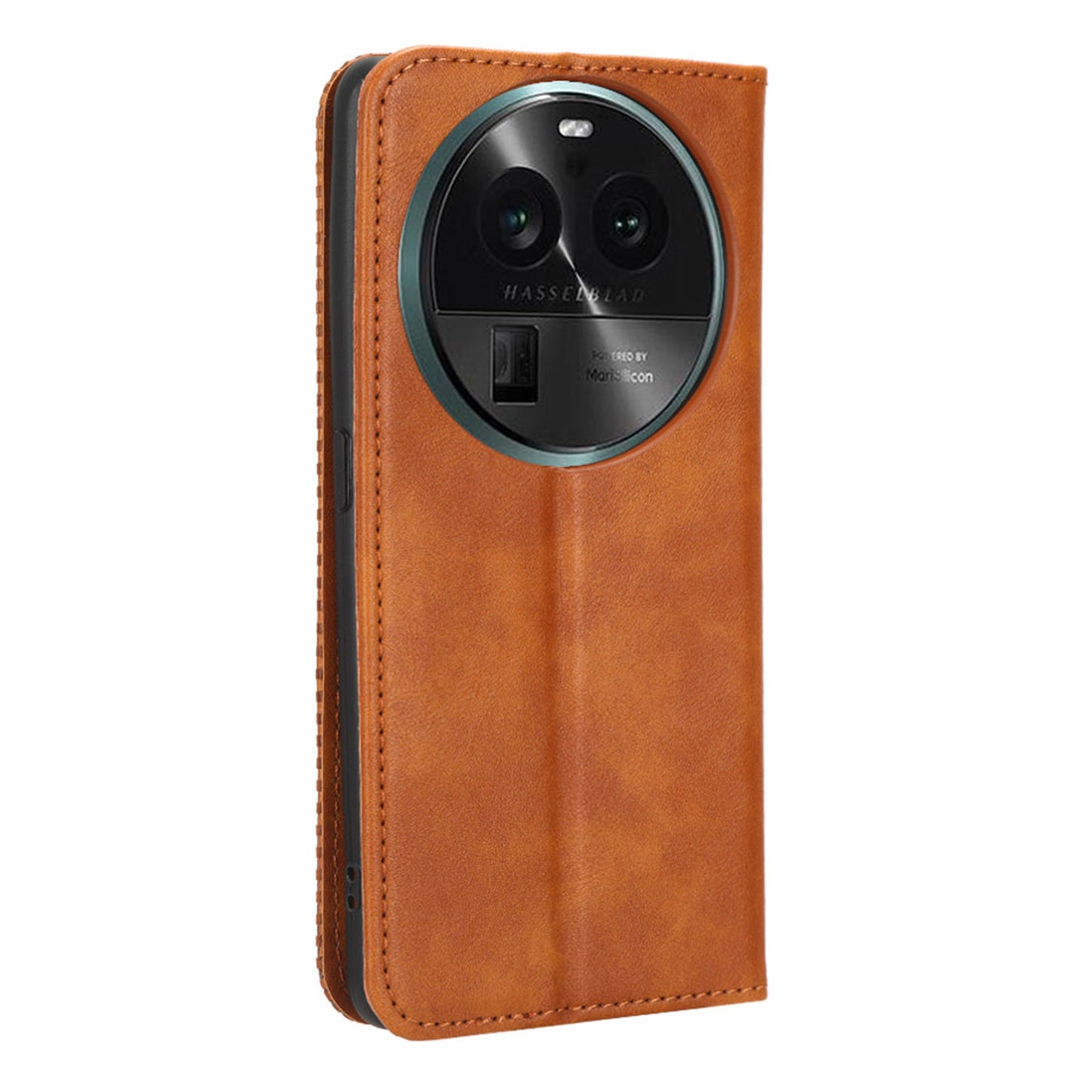 Stand Shell for Oppo Find X6 Pro PU Leather Magnetic Retro Phone Cover Cell Phone Wallet Case