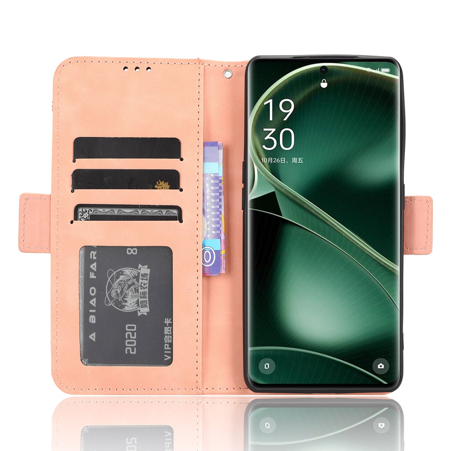 Wallet Phone Shell for Oppo Find X6 Pro Leather Flip Cover Multiple Card Slots Phone Case with Stand