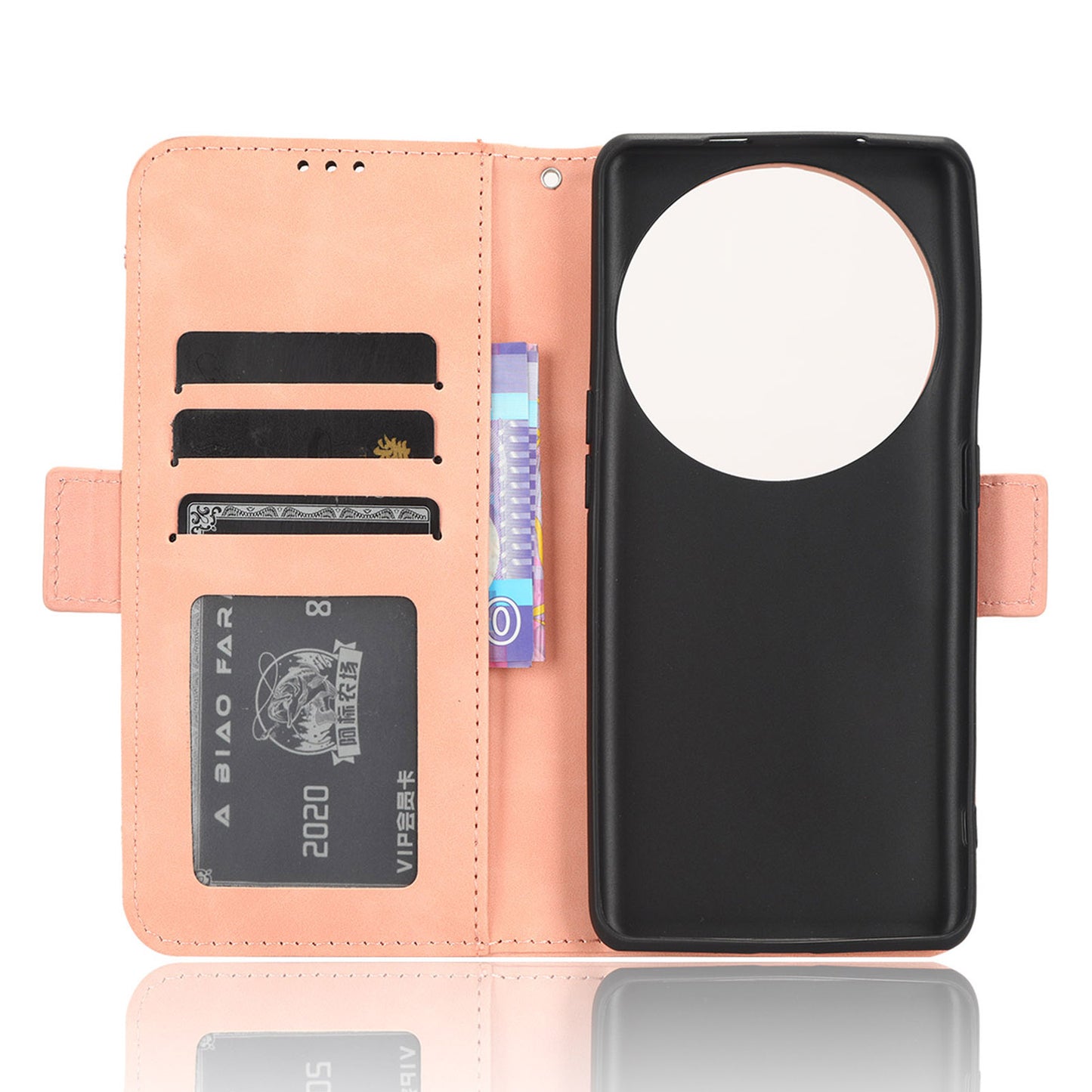 Wallet Phone Shell for Oppo Find X6 Pro Leather Flip Cover Multiple Card Slots Phone Case with Stand