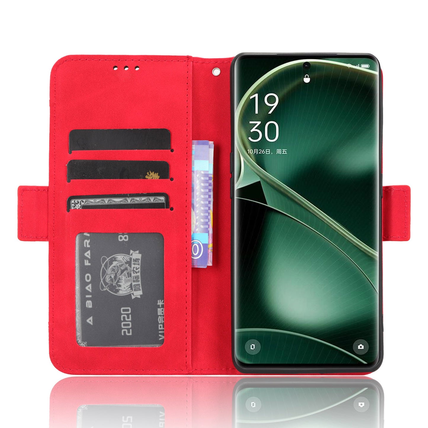 Wallet Phone Shell for Oppo Find X6 Pro Leather Flip Cover Multiple Card Slots Phone Case with Stand