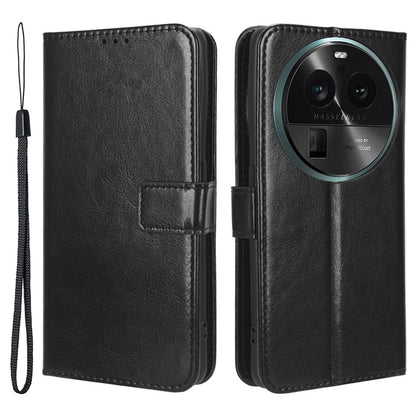 For Oppo Find X6 Pro Magnetic Wallet Flip Case PU Leather Crazy Horse Texture Stand Phone Cover