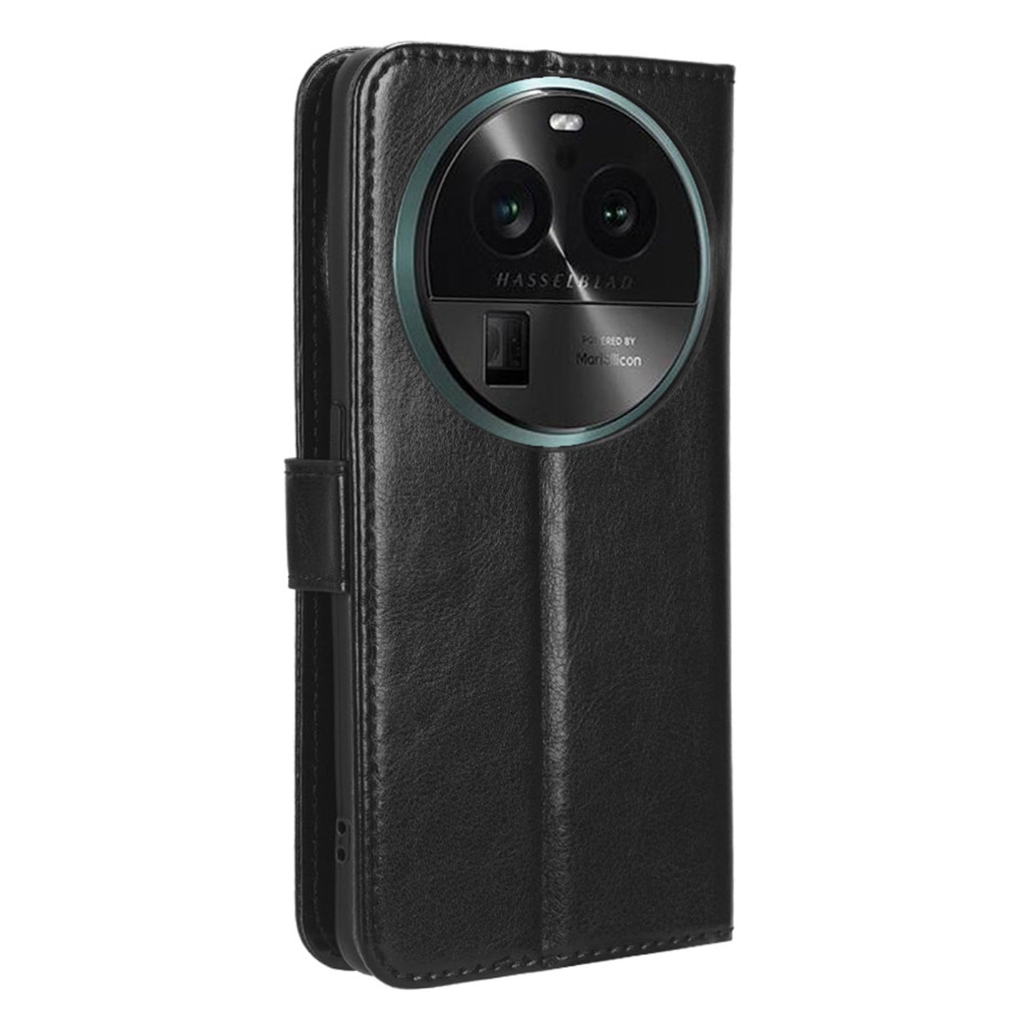 For Oppo Find X6 Pro Magnetic Wallet Flip Case PU Leather Crazy Horse Texture Stand Phone Cover