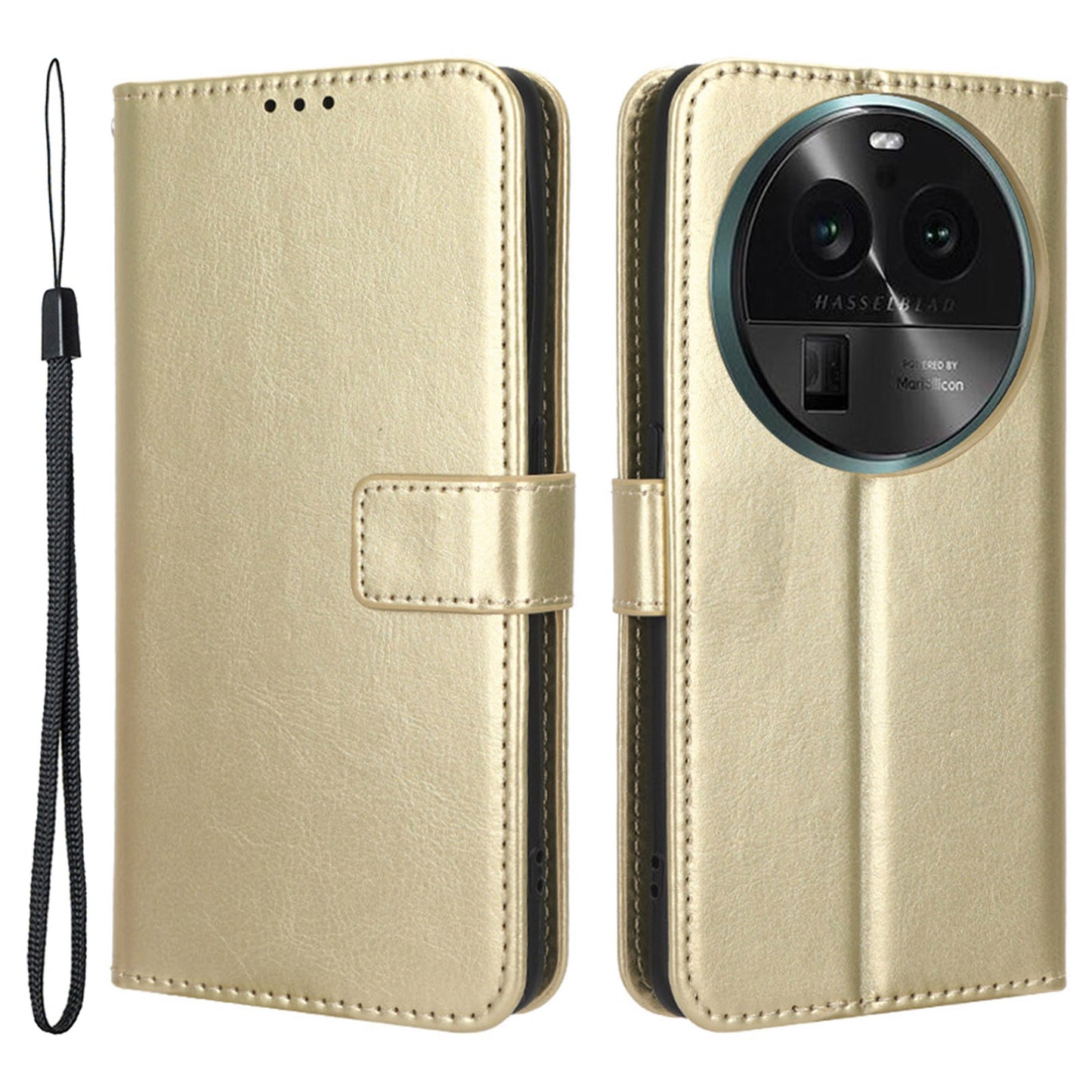 For Oppo Find X6 Pro Magnetic Wallet Flip Case PU Leather Crazy Horse Texture Stand Phone Cover