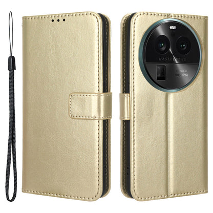 For Oppo Find X6 Pro Magnetic Wallet Flip Case PU Leather Crazy Horse Texture Stand Phone Cover