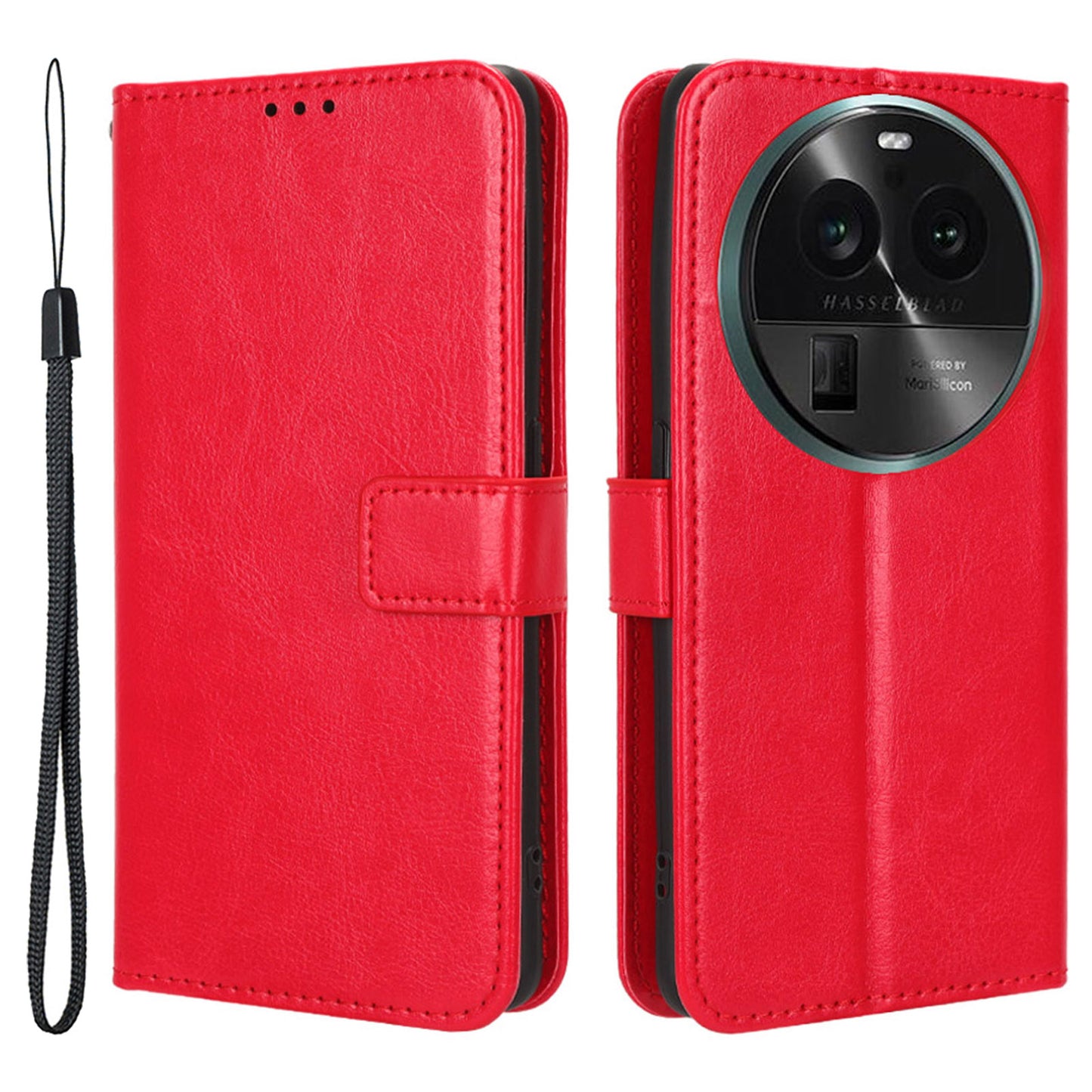 For Oppo Find X6 Pro Magnetic Wallet Flip Case PU Leather Crazy Horse Texture Stand Phone Cover