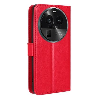 For Oppo Find X6 Pro Magnetic Wallet Flip Case PU Leather Crazy Horse Texture Stand Phone Cover