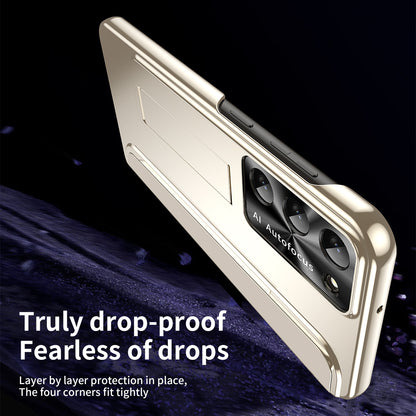 For Samsung Galaxy S23+ Hard PC Phone Case Hidden Kickstand Shockproof Electroplating Cover