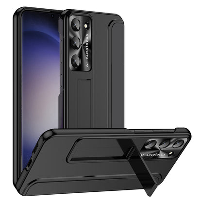 For Samsung Galaxy S23+ Hard PC Phone Case Hidden Kickstand Shockproof Electroplating Cover