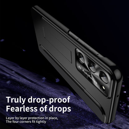 For Samsung Galaxy S23+ Hard PC Phone Case Hidden Kickstand Shockproof Electroplating Cover