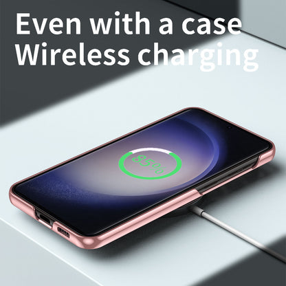 For Samsung Galaxy S23 Ultra Electroplating Phone Case Hard PC Hidden Kickstand Back Cover