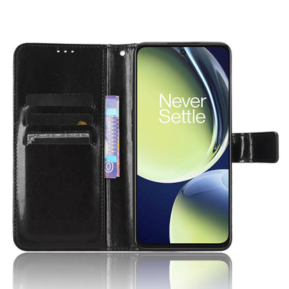 For OnePlus Nord CE 3 Lite 5G / Nord N30 5G Phone Leather Case Wallet Stand Crazy Horse Texture Phone Cover