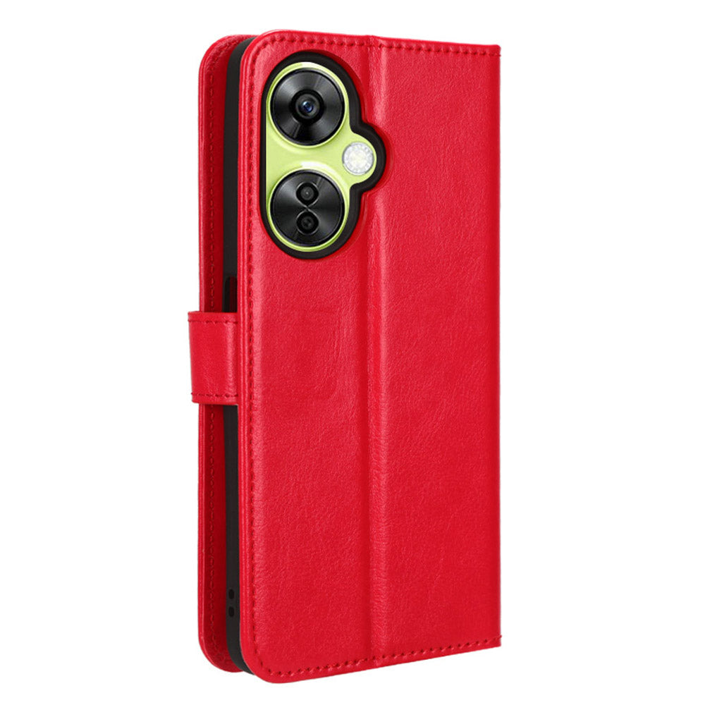 For OnePlus Nord CE 3 Lite 5G / Nord N30 5G Phone Leather Case Wallet Stand Crazy Horse Texture Phone Cover