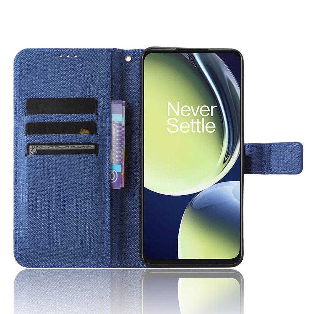 For OnePlus Nord CE 3 Lite 5G / Nord N30 5G Phone Case Wallet Stand Diamond Texture Phone Leather Cover